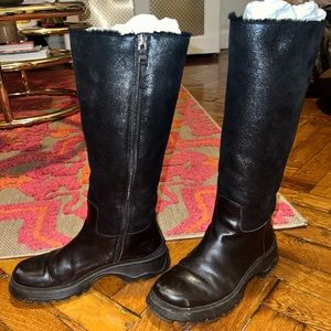 Prada Mixed Leather Boots Bella Hadid Inspired